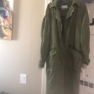 Army green trench coat